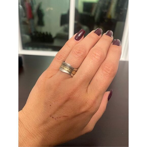 Spinner Ring Sterling Silver & Gold - Picture 5 of 5